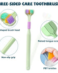 Brosse à dents stéréo 3D à trois côtés pour adultes, cheveux ultra fins et doux, grattoir à langue, livres profonds, santé, soins bucco-dentaires