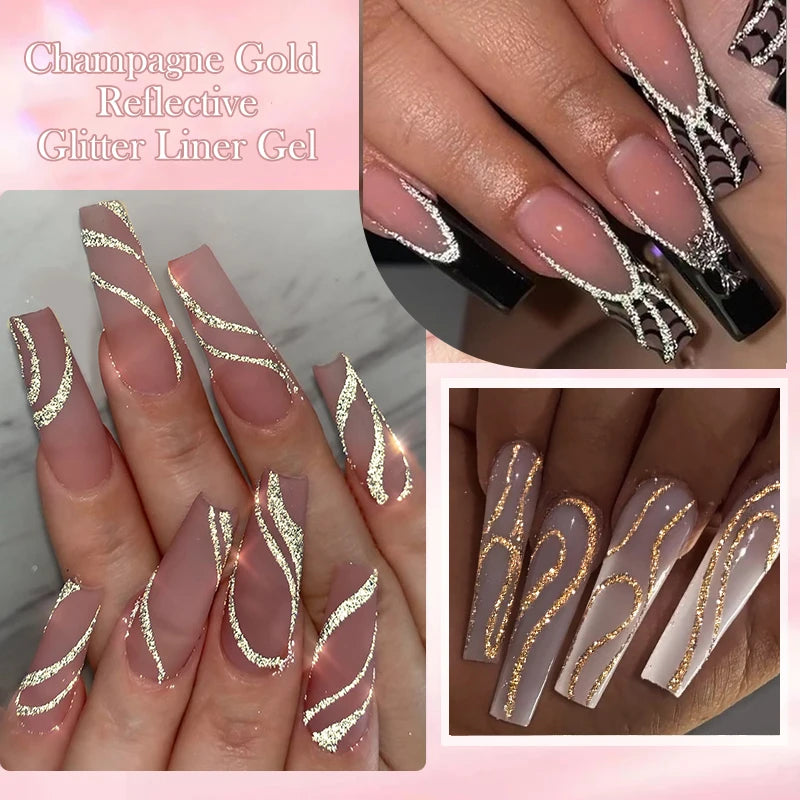 capsules couleur champagne LILYCUTE 5ML  gel doublure pailleté